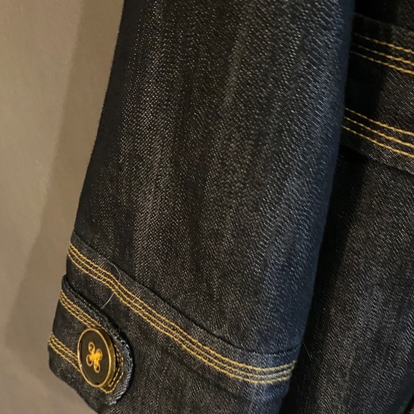 Baccini Dark Blue Denim Jacket with Gold Accents - Picture 4 of 7
